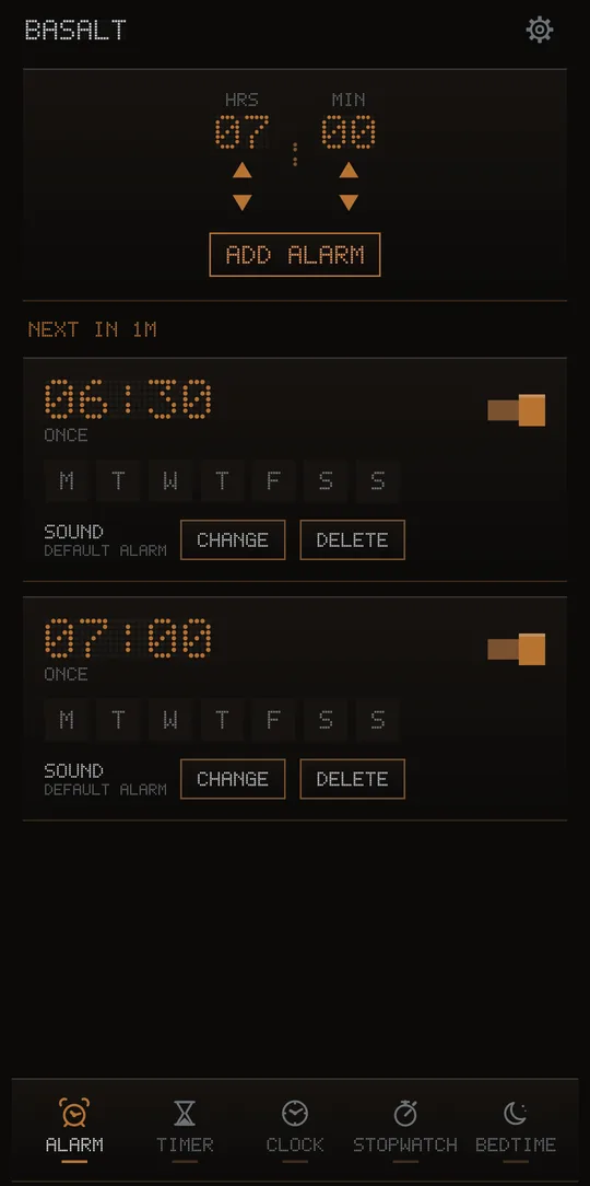 Repeat days and per-alarm sound