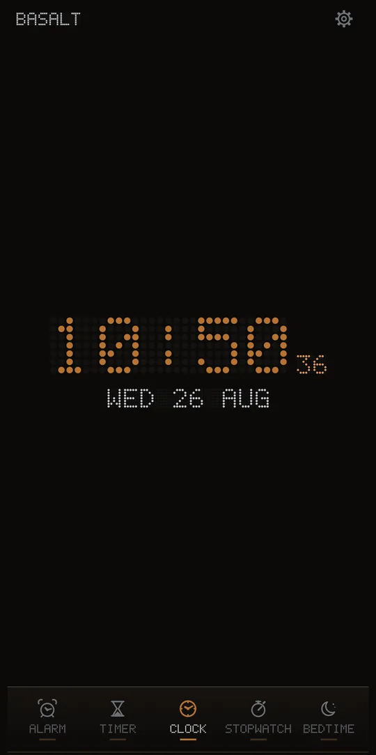 Live readout on the 5×7 matrix