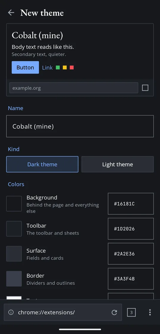 Theme editor
