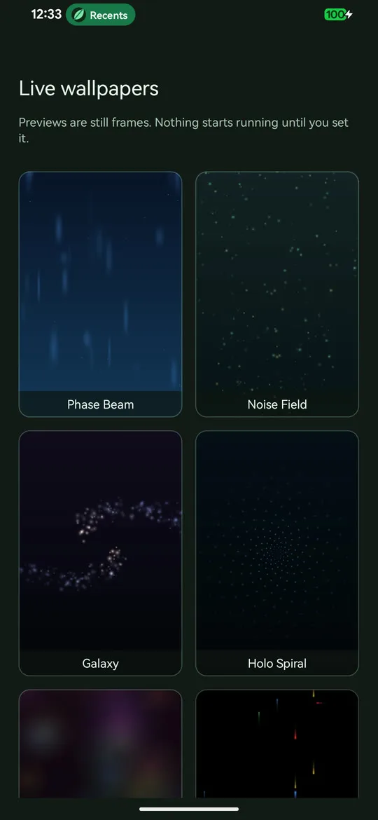 Live wallpapers