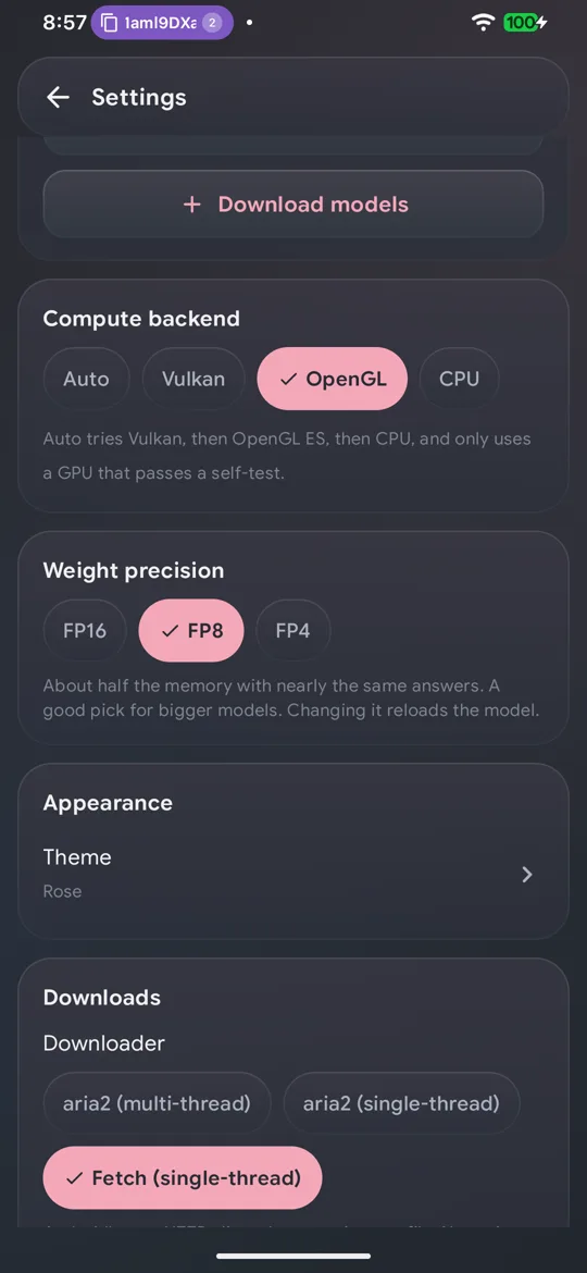 Weight precision