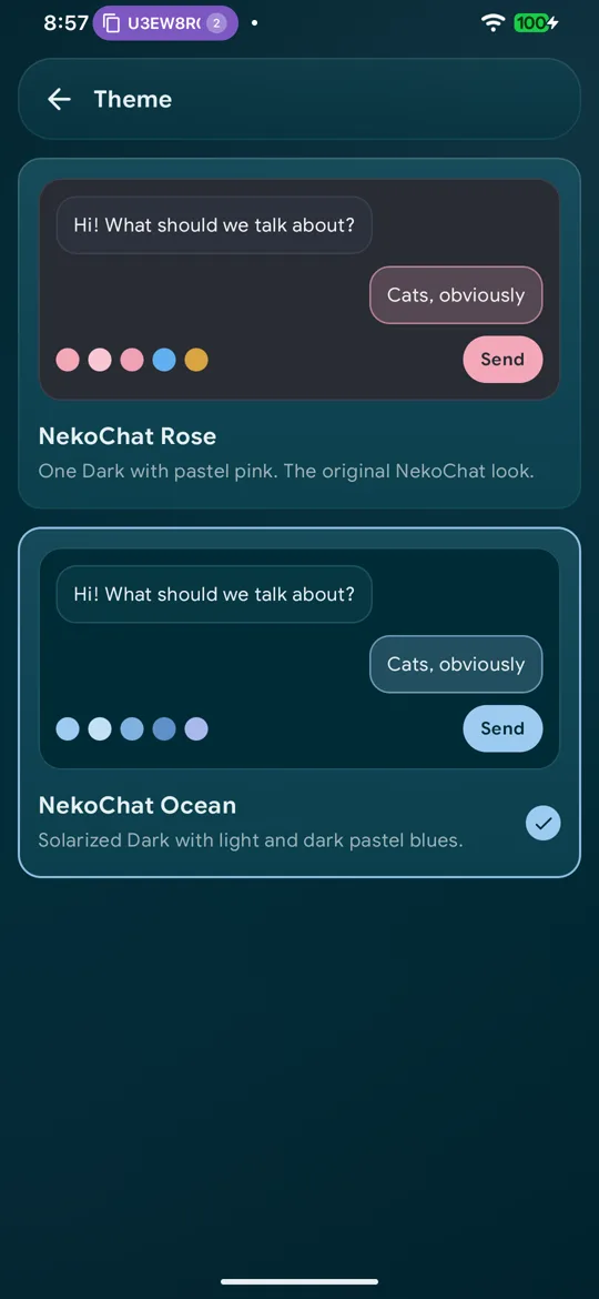 Rose and Ocean themes